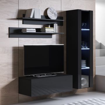 Combinaison de meubles Luke 2B noir (1,6m)