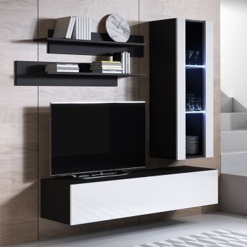 Combinaison de meubles Luke 5D noir et blanc (1,6m)