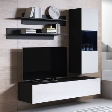 Combinaison de meubles Luke 6D noir et blanc (1,6m)