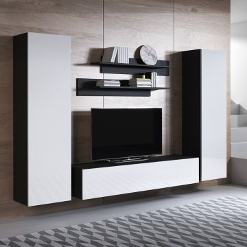 Combinaison de meubles Luke 7D noir et blanc (2,6m)