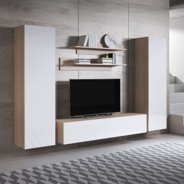 Combinaison de meubles Luke 7E sonoma et blanc (2,6m)
