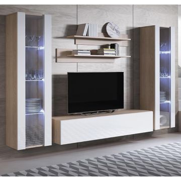 Combinaison de meubles Luke 8E sonoma et blanc (2,6m)