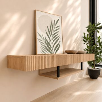 Meuble TV couleur chêne alba 150cm Renzo