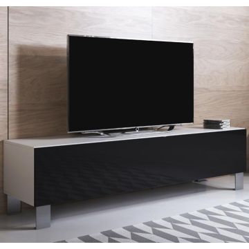 meuble-tv-luke-h2-160x30-pieds-aluminium-blanc-noir_2