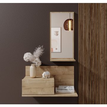 Meuble d'entrée avec tiroir et miroir Isabela couleur safir