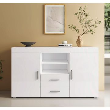 Buffet Salon modèle Roque couleur blanc brillant