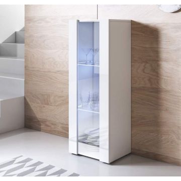 Vitrine modèle Luke V2 (40x128cm) couleur blanc avec pieds standard