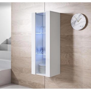 Vitrine murale modèle Luke V2 (40x126cm) couleur blanc
