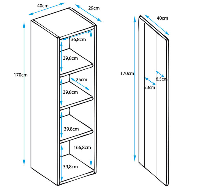 Armoire Mural Modele Capri Noir Et Blanc
