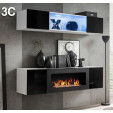 Combinaison de meubles Krista 3C blanc et noir (1,6m)
