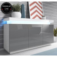 Buffet Salon modèle Osim couleur blanc et gris brillant