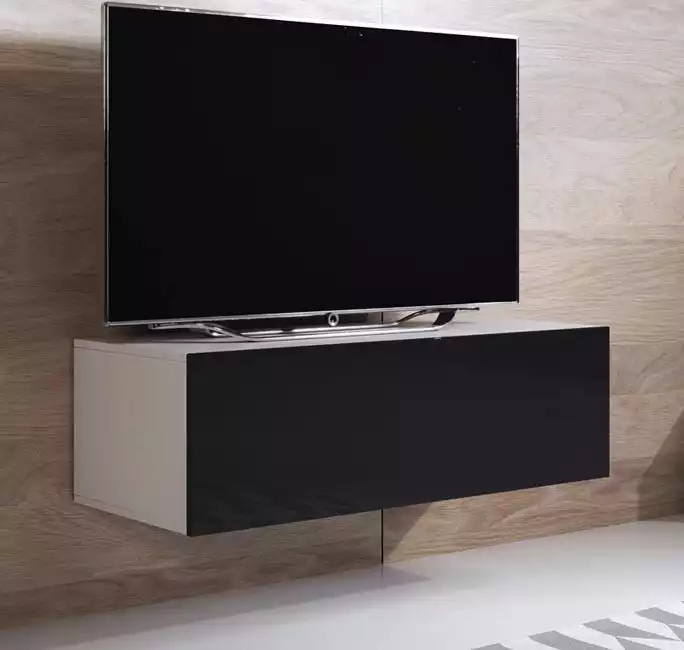 meuble-tv-luke-h1-100x30-blanc-noir