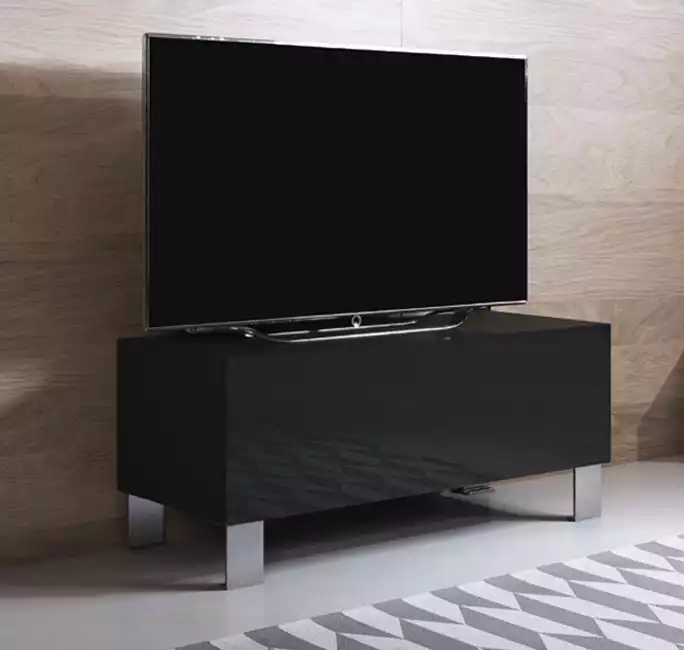meuble-tv-luke-h1-100x30-pieds-aluminium-nero