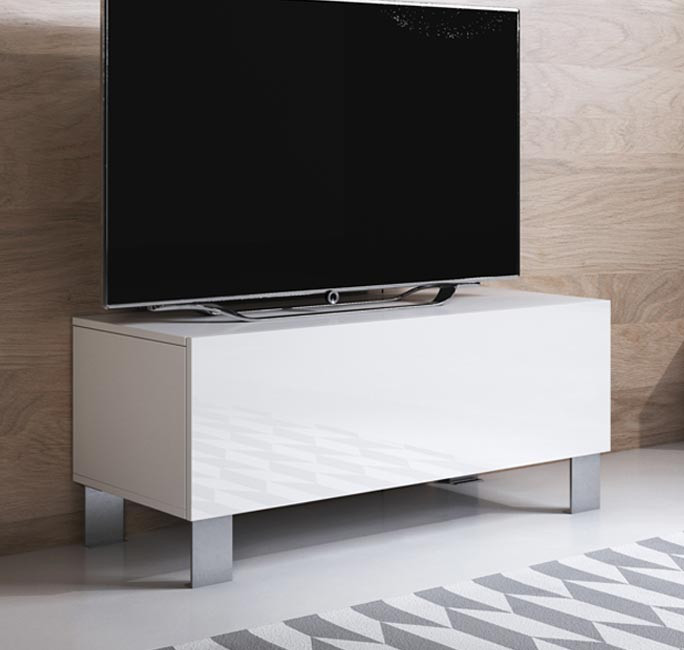 meuble-tv-luke-h1-100x30-pieds-aluminiumblanc