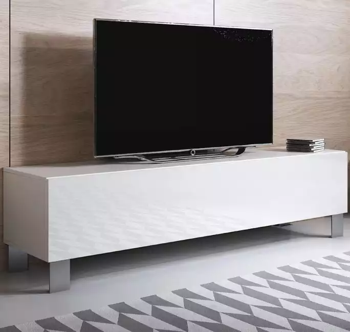 meuble-tv-luke-h2-160x30-pies-aluminium-blanc