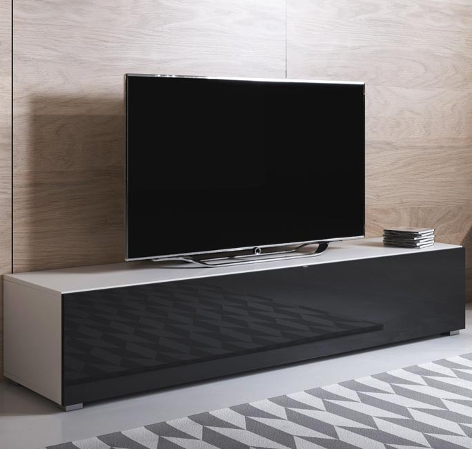 meuble-tv-luke-h2-160x30-pies-blanc-noir