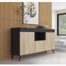 buffet-salon-kai-couleur-noir-et-sonoma-mate-130-cm
