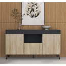 buffet-salon-kai-couleur-noir-et-sonoma-mate-130-cm