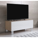 mueble-tv-luke-h1-100x30-pieds-aluminium-sonoma-blanc