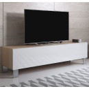 mueble-tv-luke-h2-160x30-pieds-aluminium-sonoma-blanc