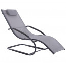 Tumbona wave Lounger - Aluminum - Grey on Matte Black 