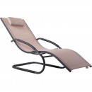 Tumbona wave Lounger - Aluminum - Macchiato on Matte Grey 