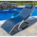 Tumbona wave Lounger - Aluminum - Navy on Matte White