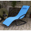 Tumbona wave Lounger - Aluminum - Ocean Blue on Matte Grey