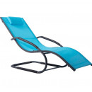 Tumbona wave Lounger - Aluminum - Ocean Blue on Matte Grey